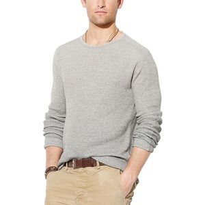 Waffle-Knit Cotton Crewneck
